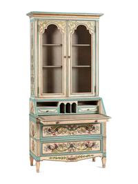 An Italian Painted Bureau Bookcase