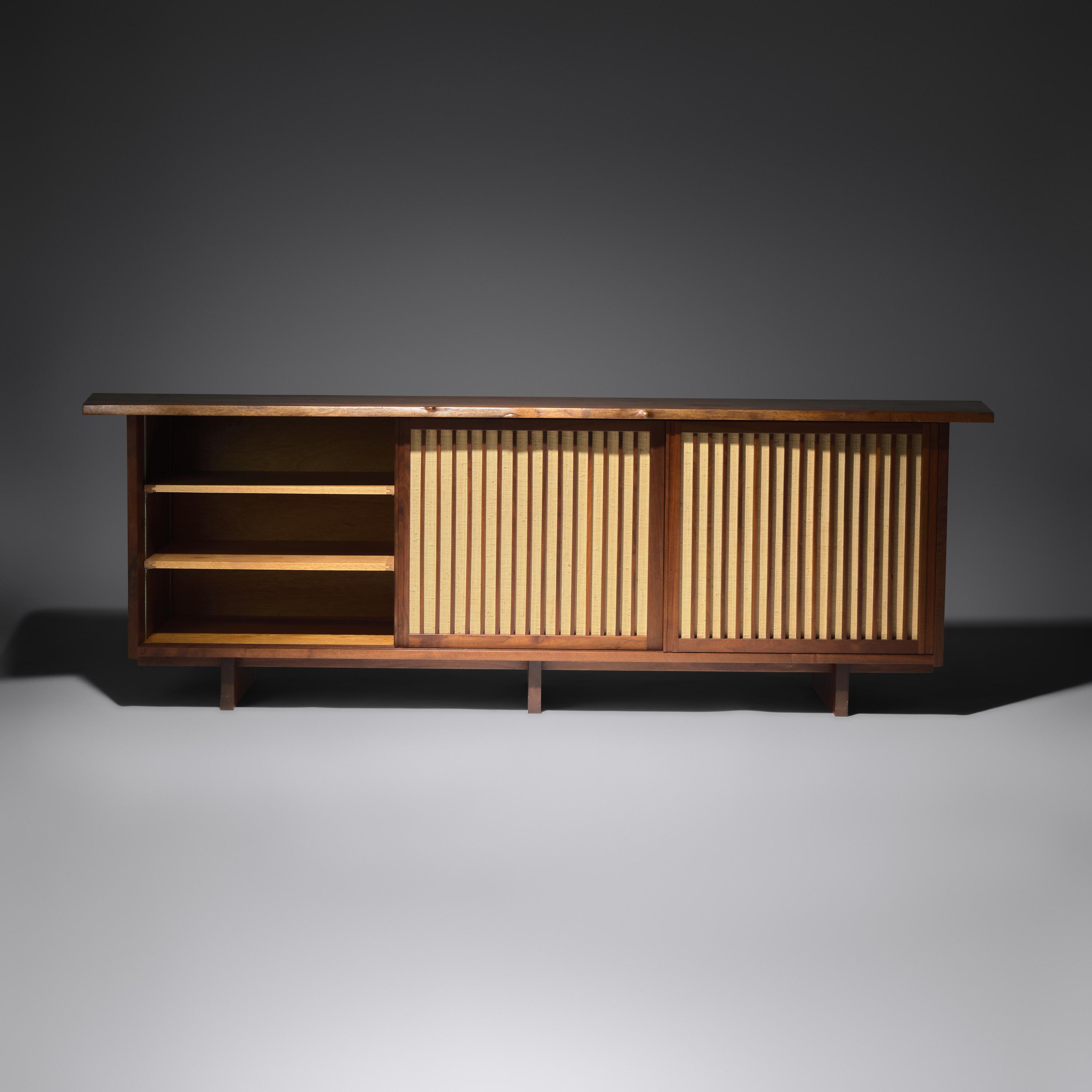 George Nakashima (American, 1905–1990) — Triple Sliding Door Cabinet