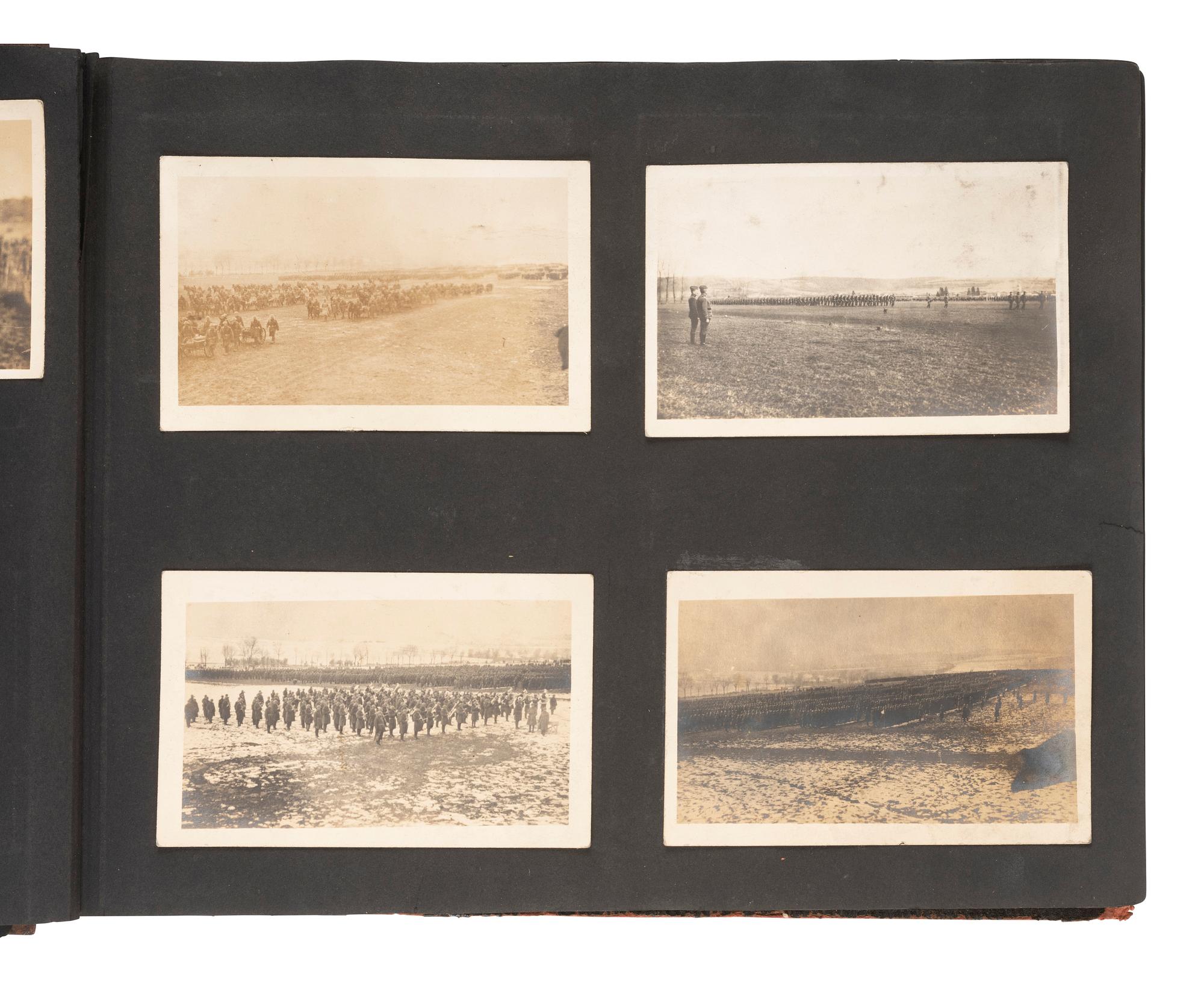[WORLD WARS]. Archive featuring WWI photo album with scarce photographs from the Russian front.
