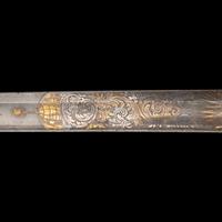Cased Damascus Bladed Import 1850 Staff & Field Officers Sword Presented to Capt. (Major) William Wood - 9th NY Heavy Artillery with Belt and Sash