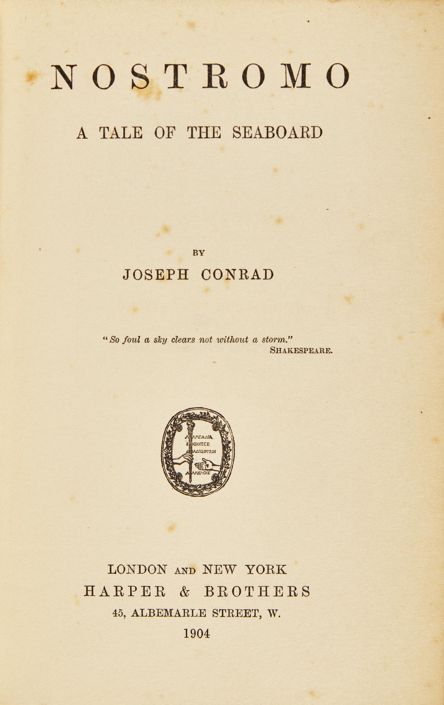 [Literature] Conrad, Joseph. Group of 3 Titles
