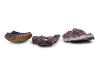 Three Amethyst Geode Specimens