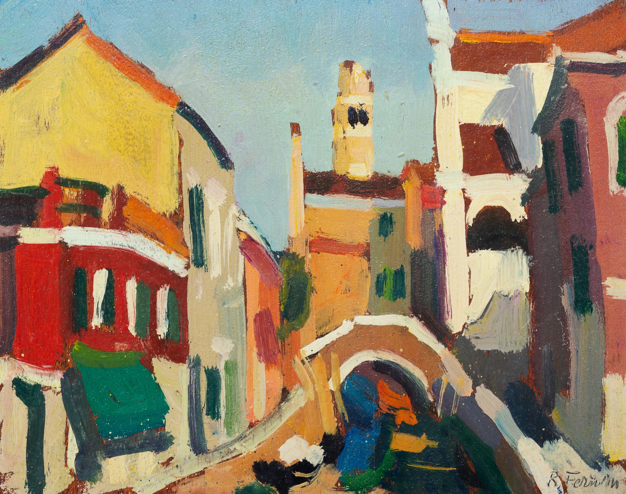 Roberto Ferruzzi, (Italian, 1927-2010), Del Ponte- Della Prova, Venice, c.1990's