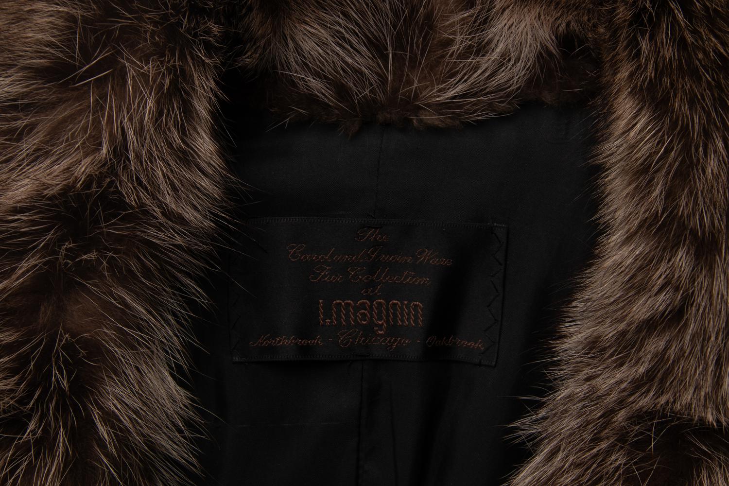 Carol and Irwin Ware Fur Salon, I. Magnin Raccoon Fur Coat