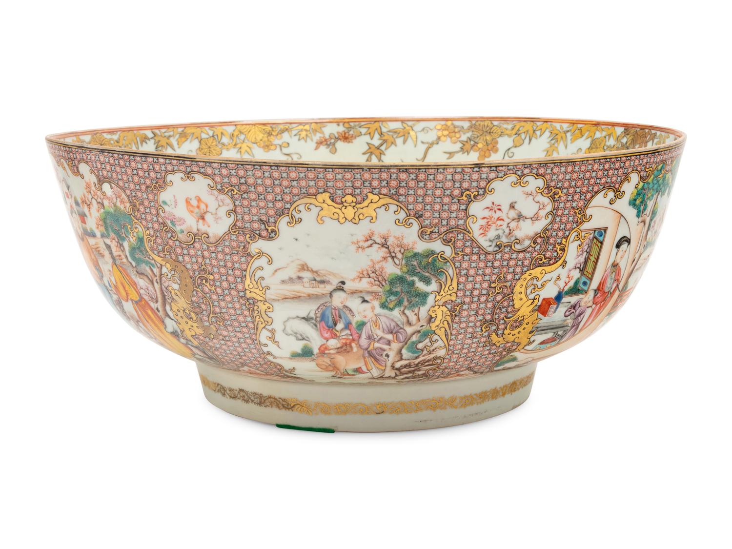 A Chinese Export Porcelain Punch Bowl