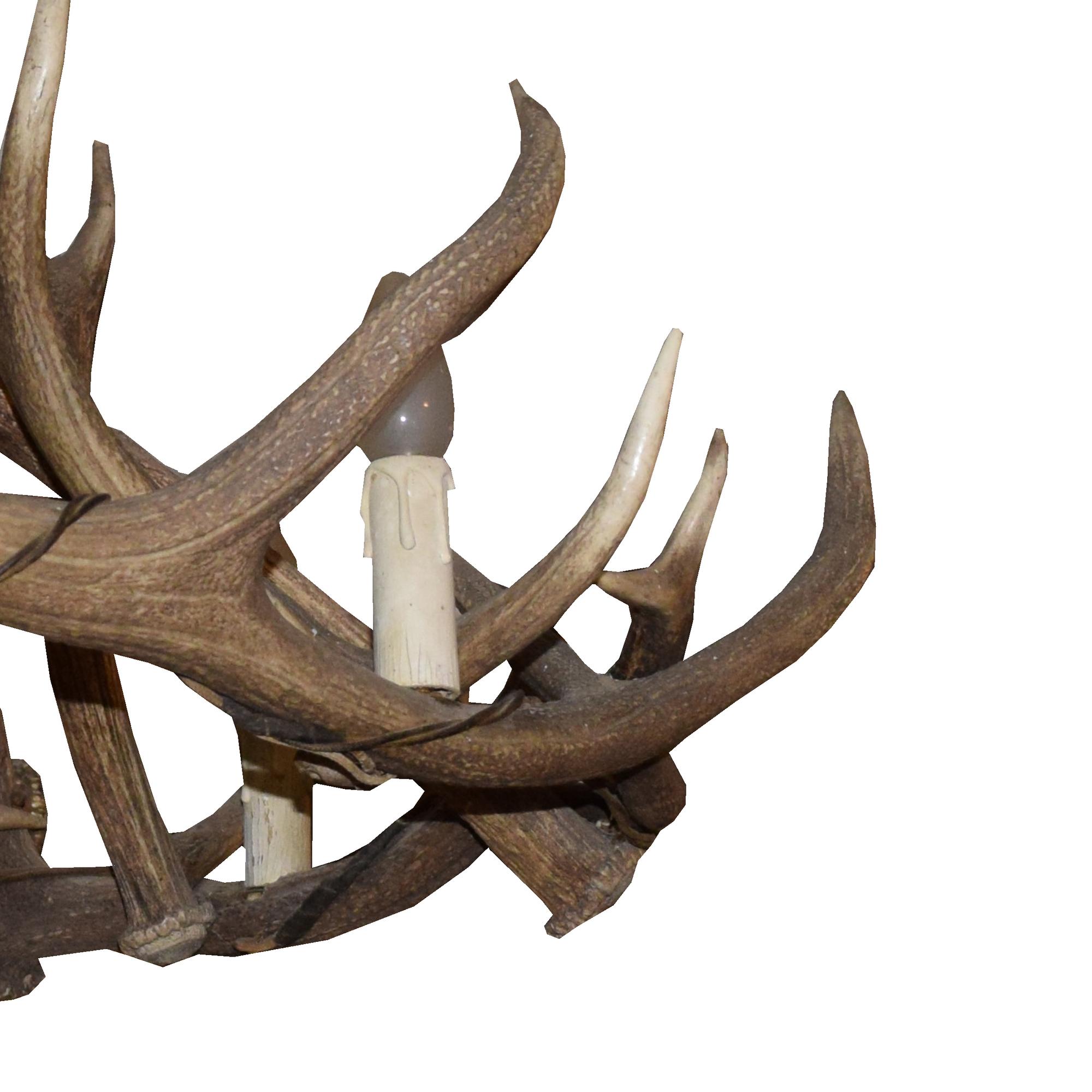 A Bavarian Stag Antler Chandelier 26" W x 26" D x 18" H — Germany, 19th Century