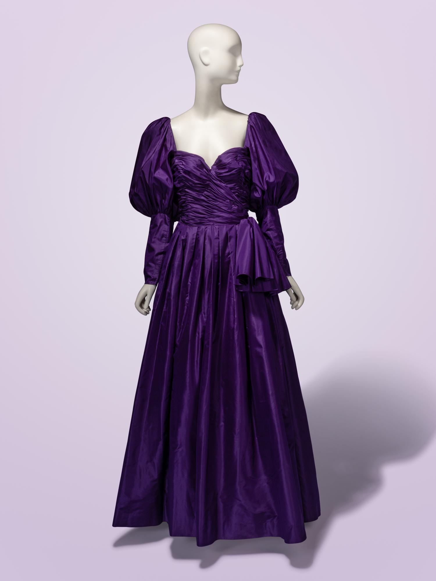Loris Azzaro Haute Couture, Convertible Purple Taffeta Evening Gown