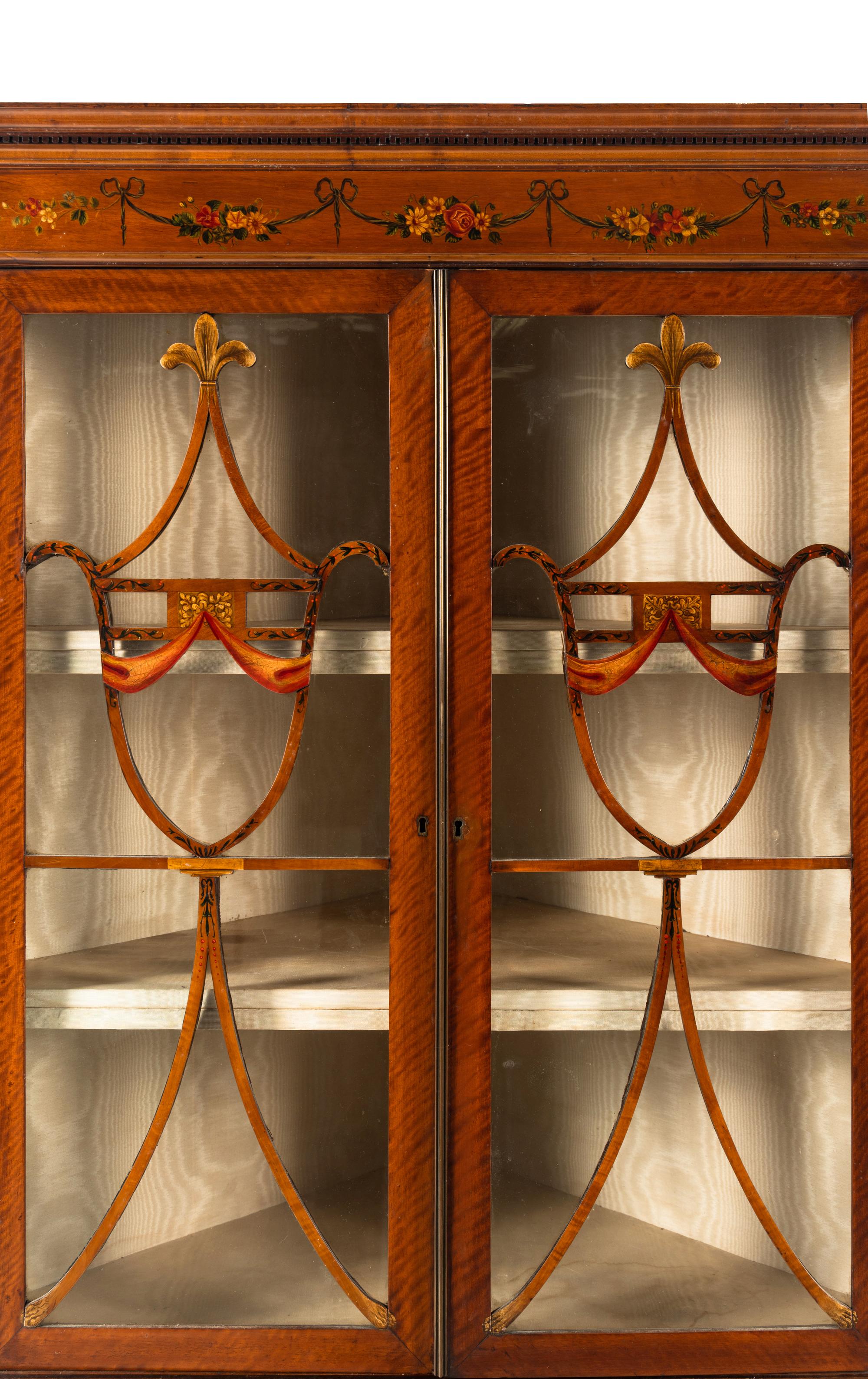 An Edwardian Painted Corner Cabinet