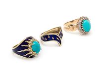 COLLECTION OF YELLOW GOLD RINGS