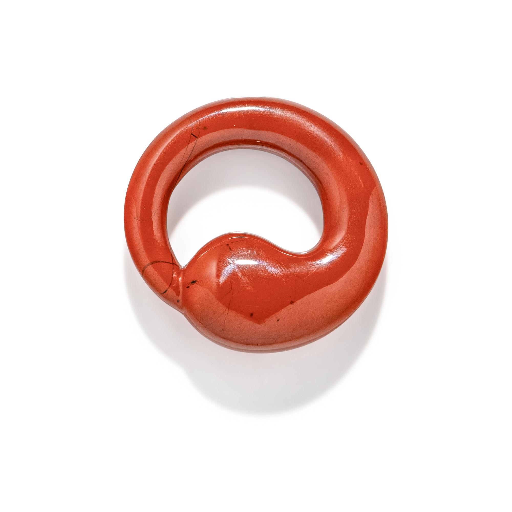ELSA PERETTI, TIFFANY & CO., RED JASPER 'ETERNAL CIRCLE' PENDANT ON SILK CORD