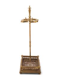 A Set of Brass Fireplace Tools