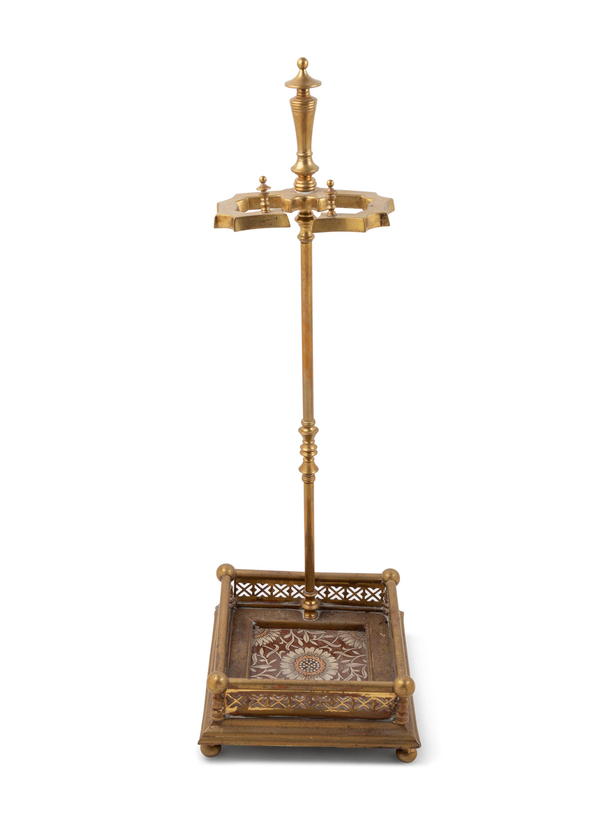 A Set of Brass Fireplace Tools
