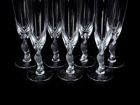 A Set of Eight Igor Carl Fabergé Kissing Doves Champagne Flutes