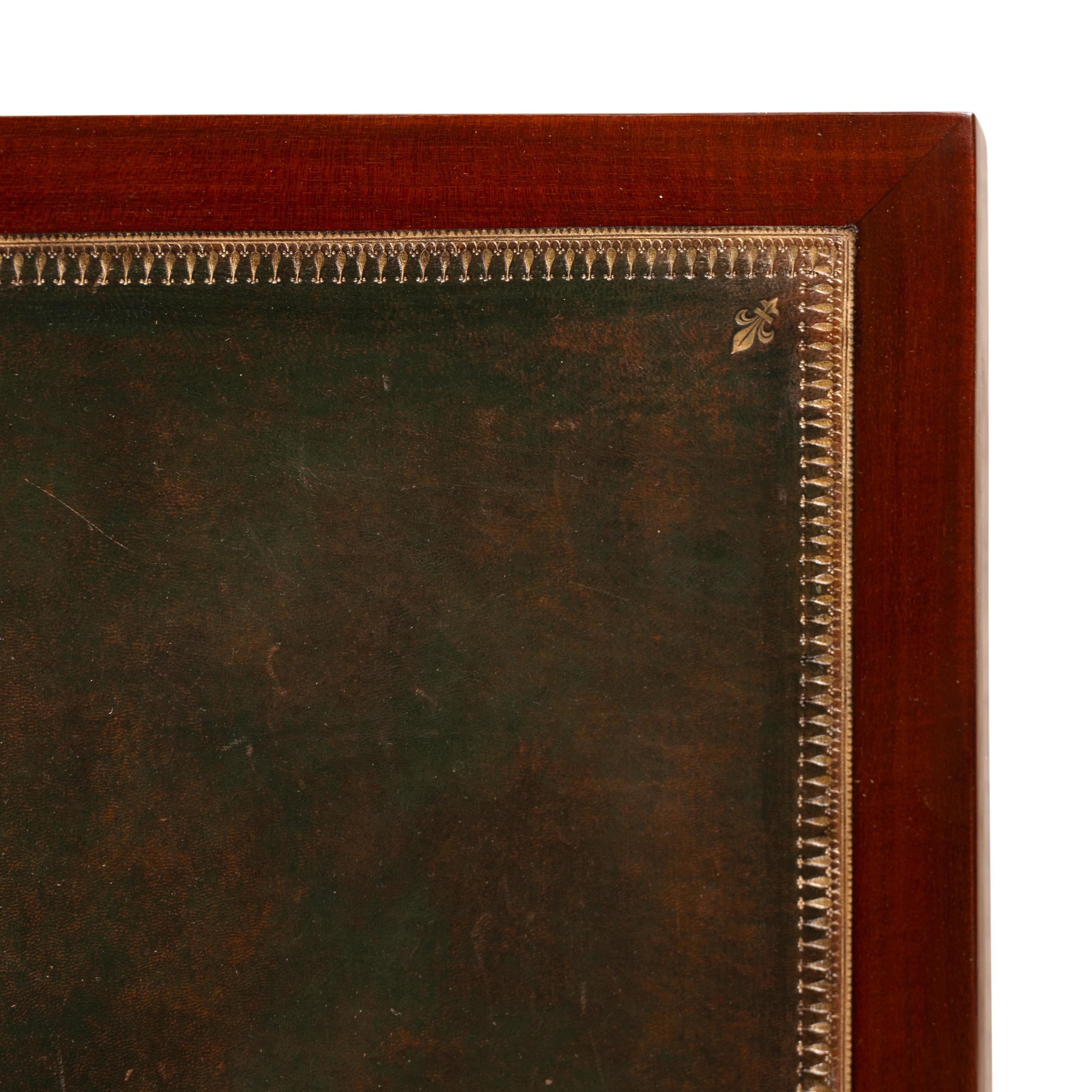A Louis XVI Brass-Inlaid and Gilt Bronze Mounted Mahogany Secrétaire à Abattant