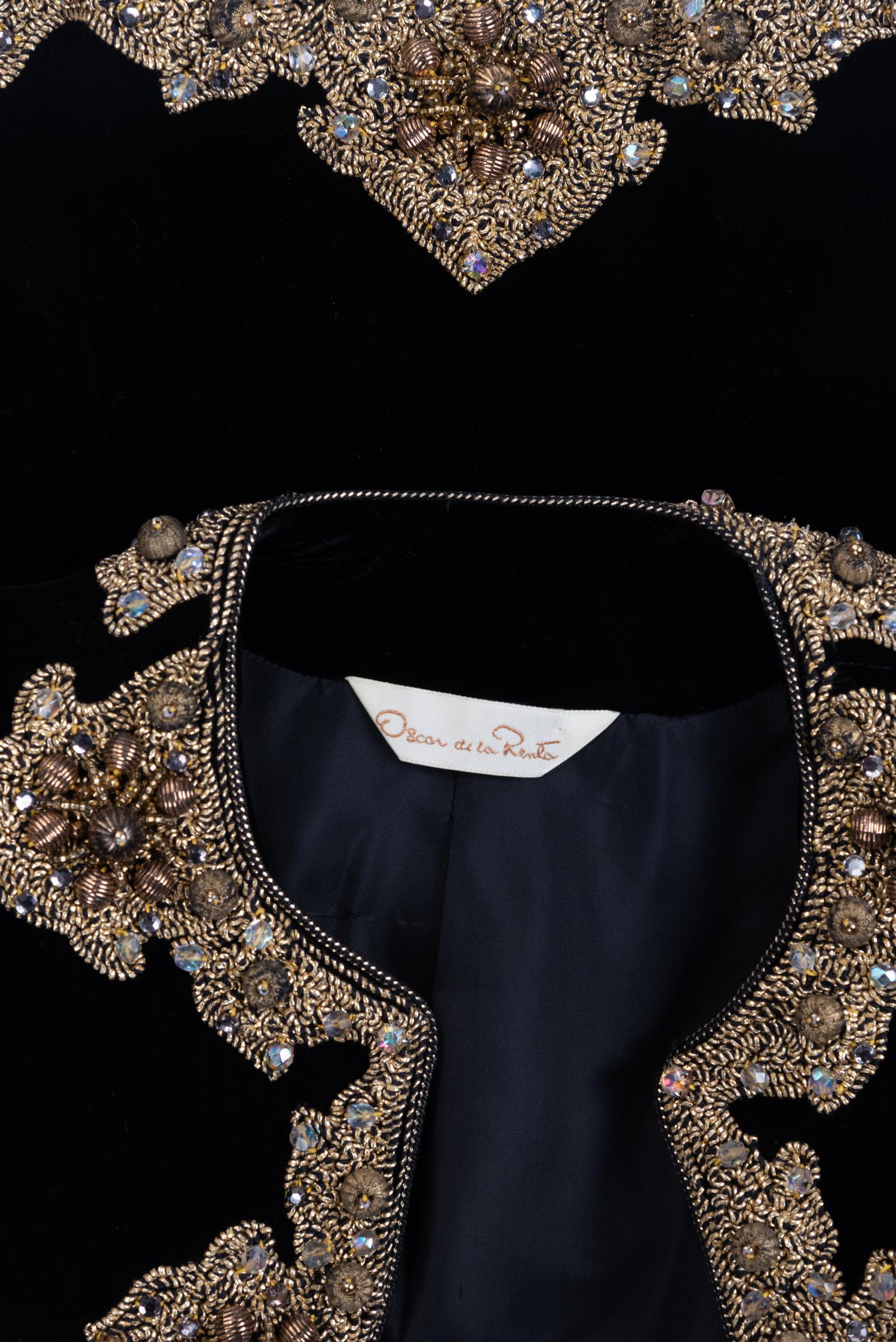 Oscar de la Renta Embellished Velvet Jacket, 1990s