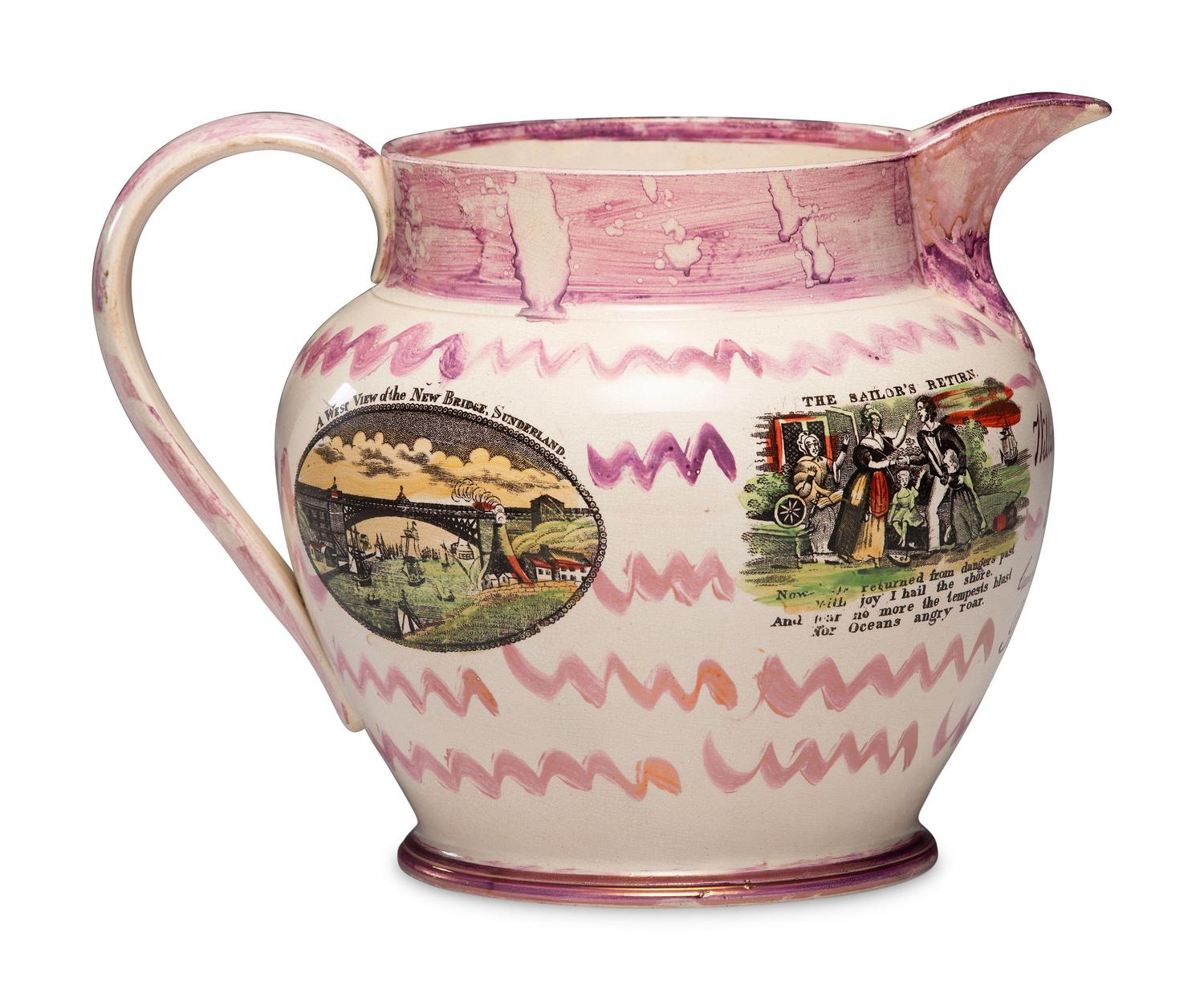 A Sunderland Transfer-Printed Lustreware Jug