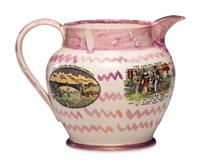 A Sunderland Transfer-Printed Lustreware Jug