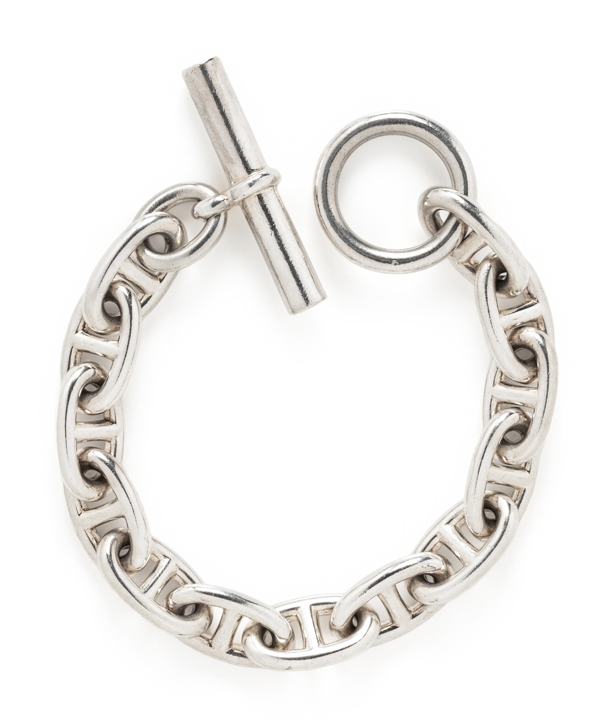 HERMÈS, SILVER 'CHAINE D'ANCRE' BRACELET