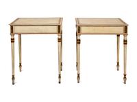 A Pair of Late George III Cream-Painted Pine Side Tables