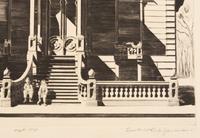A group of six American prints (Ruth Chaney, Basketball ; Maxim Gottlieb, The Village Thief ; John Gregory, Cortez Street, Boston ; Lawrence Kupferman, Victorian Mansion ; Reginald Marsh, Star Burlesque ; William Sharpe, Ambulance )