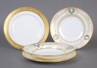 A Group of Five Mintons Pate-sur-Pate Bowls, Diameter of largest 8 3/4 inches.