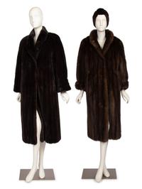 Two Fur Coats: J. Mendel Sable and Black Onyx Mink, with J. Mendel Headband