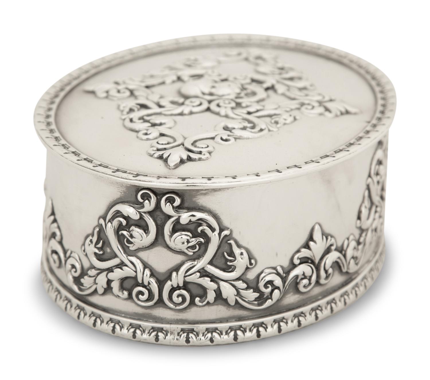 An American Silver Hinged Covered Box
