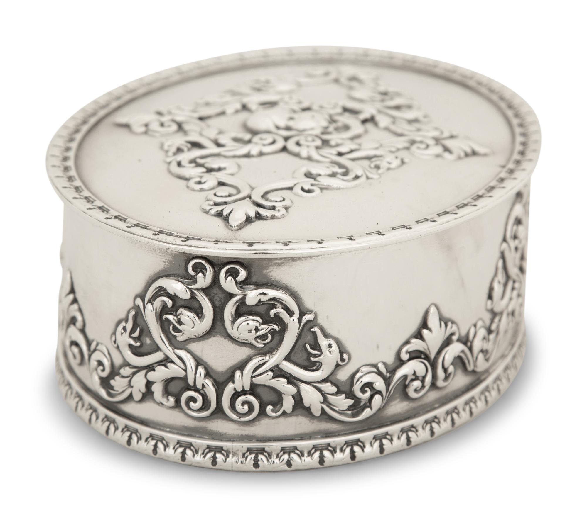 An American Silver Hinged Covered Box