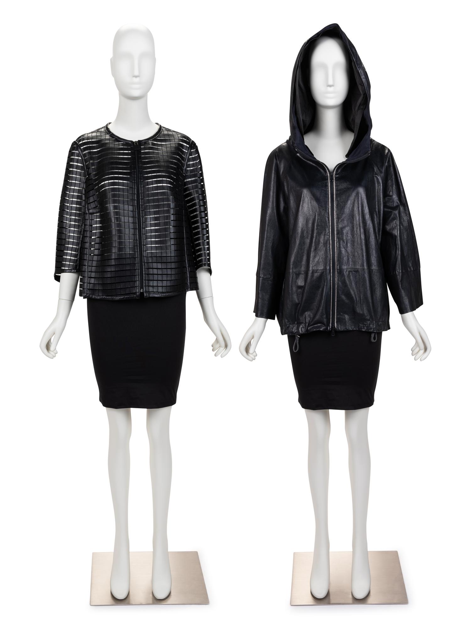 Two Leather Coats: Akris, Brunello Cucinelli