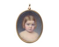 Attributed to John Carlin (1813-1891), A Portrait Miniature of a Little Girl with Blond Curls