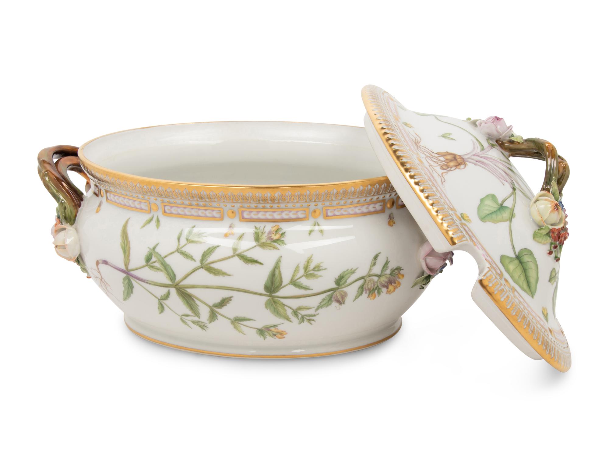 A Royal Copenhagen Flora Danica Porcelain Covered Tureen