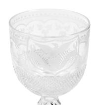 [THE LINCOLN WHITE HOUSE]. A group of 3 cut and engraved crystal drinking glasses manufactured for use in the Lincoln White House. Brooklyn, New York: Greenpoint Flint Glassworks, ca. 23 July 1861.