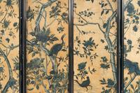 A Chinese Export Blue and White Wallpaper Four-Panel Screen