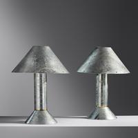 Pair of Zink Table Lamps, c. 1980 Rezek Inc., USA