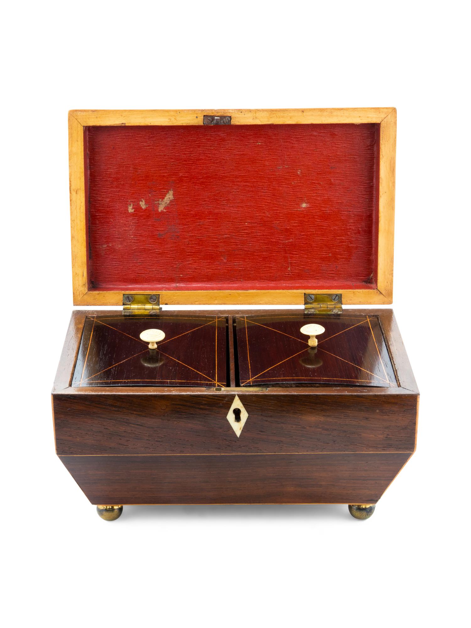 An English Rosewood Tea Caddy