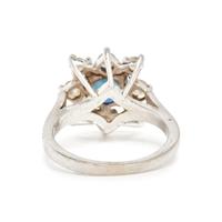 WHITE GOLD, SAPPHIRE, AND DIAMOND RING