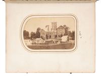 [CIVIL WAR - EARLY PHOTOGRAPHY]. Indiana CDV album featuring Civil War soldiers and a campus view of Valparaiso University.