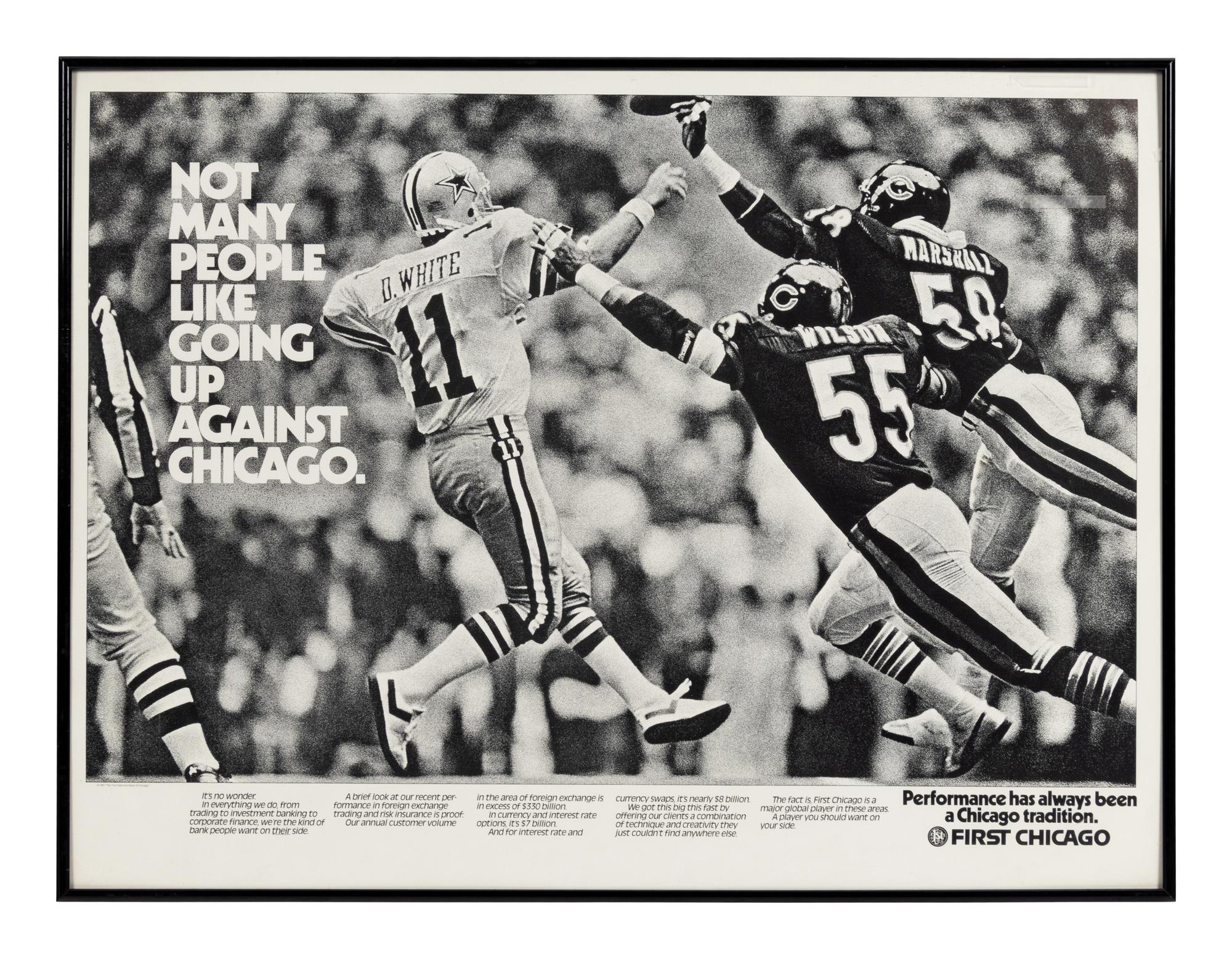 A Group of Seven Chicago Bears Artworks Formerly Displayed at Mike Ditka’s Restaurant