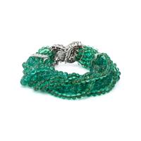Emerald and Diamond Torsade Bracelet