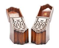 A Pair of George III Inlaid Mahogany Knife Boxes Height 32 x width 13 x depth 11 inches. — 18TH/19TH CENTURY