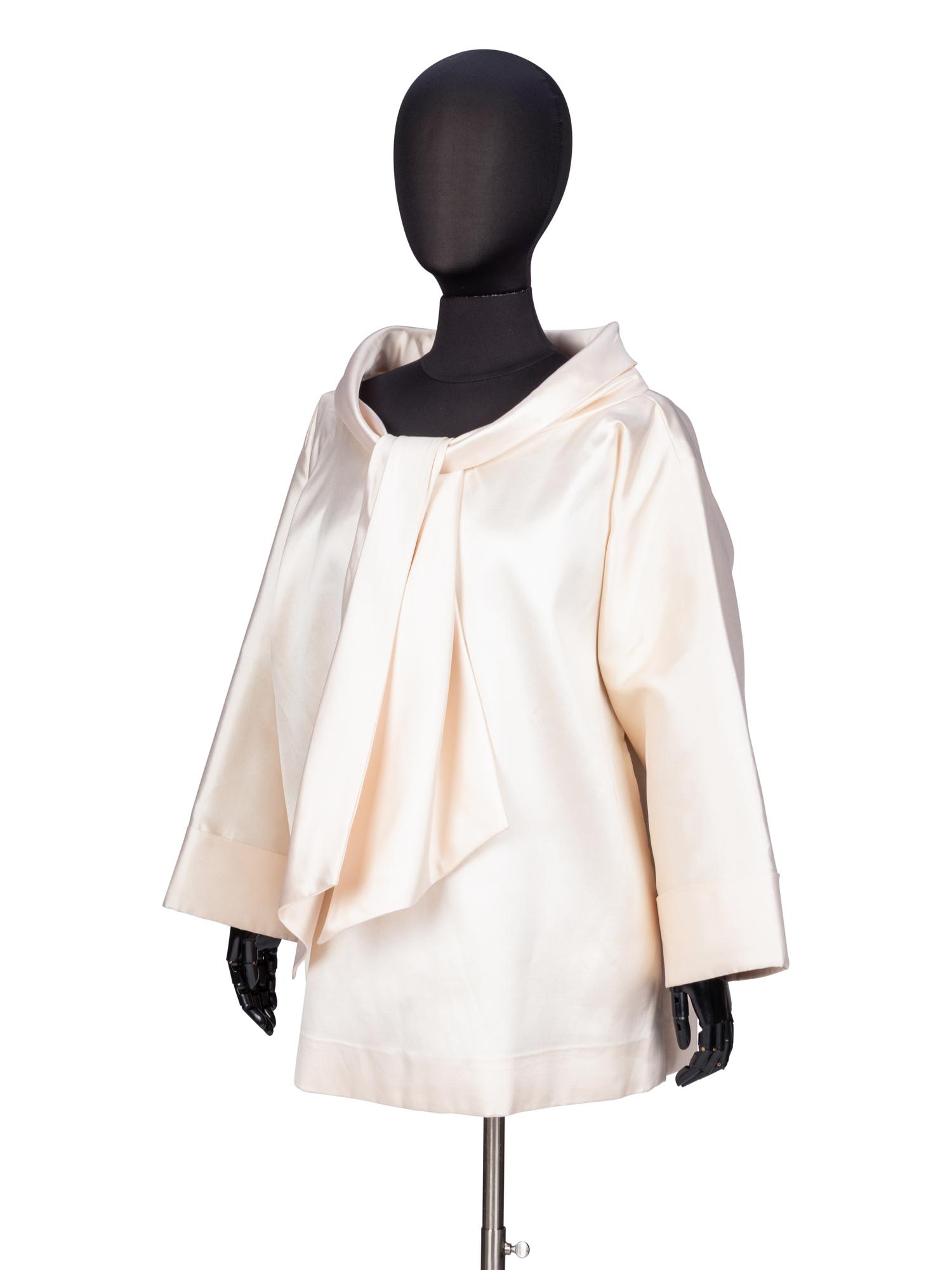 Carolyne Roehm, Cream High Neck Blouse
