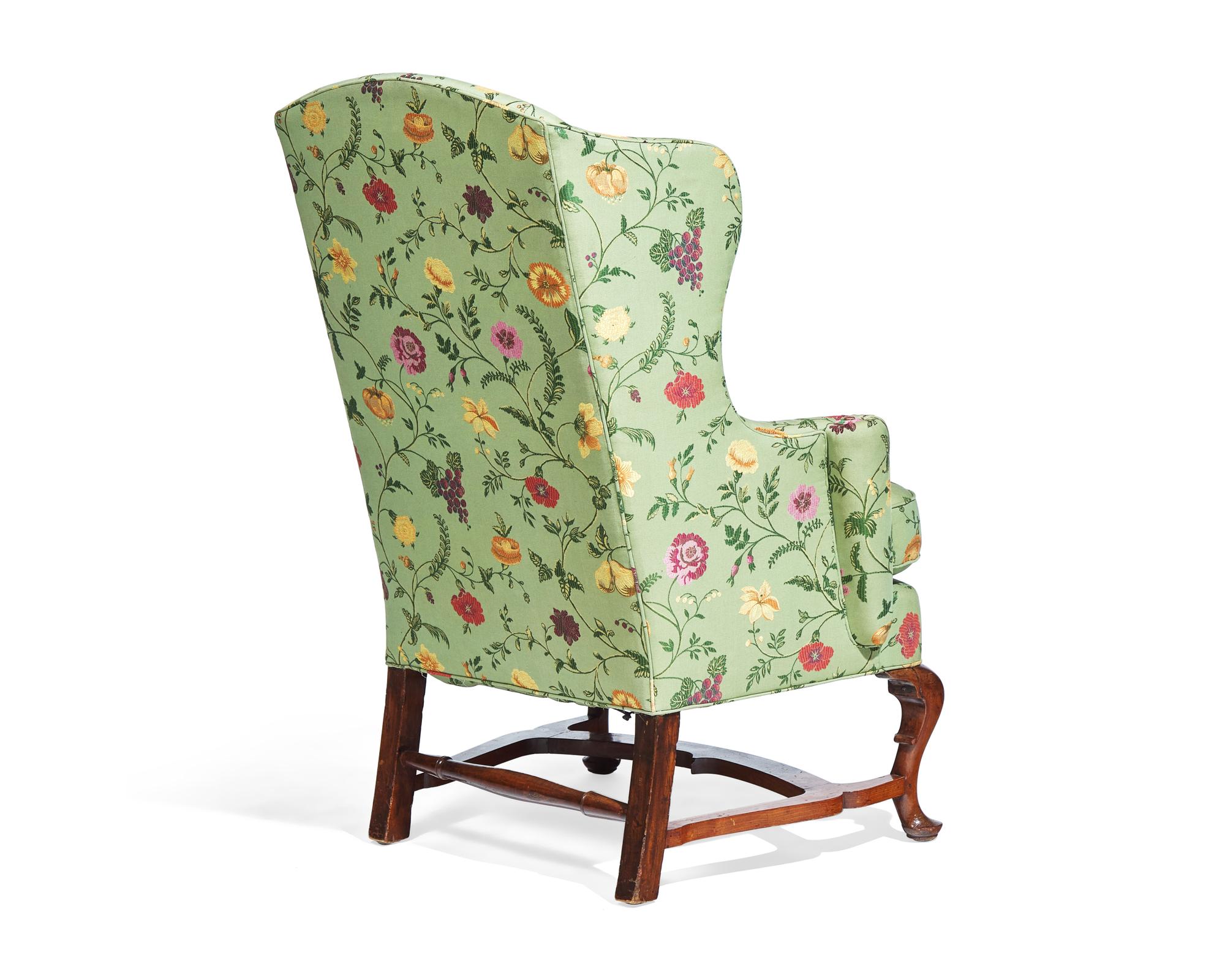 The Eddy Family Queen Anne Walnut and Maple Easy Chair