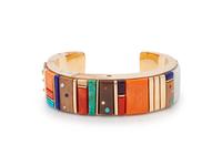 Gold and Cobblestone Inlay Cuff Bracelet