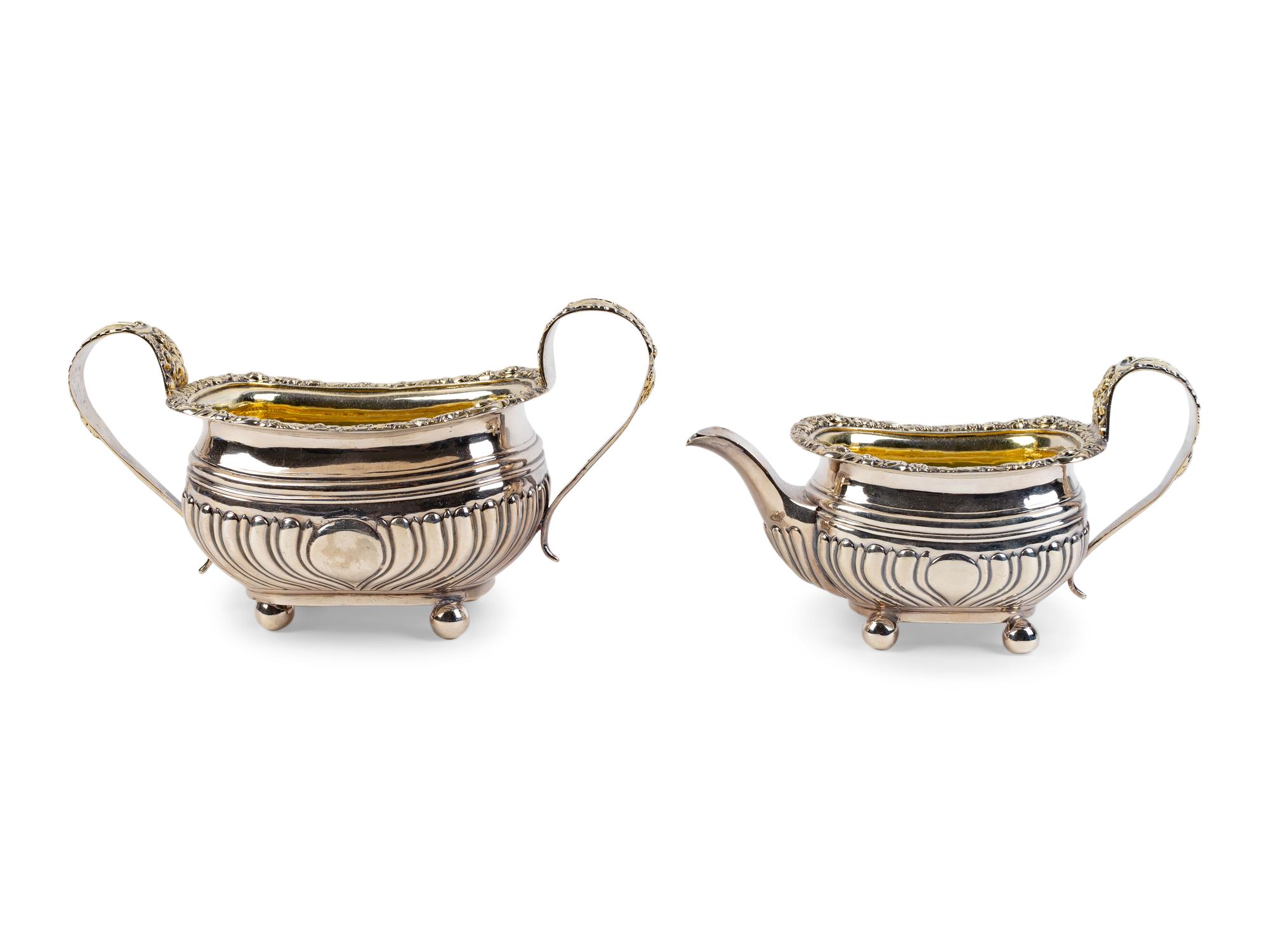 An English Silver Creamer and Sugar — Joseph Hicks, London, 1817