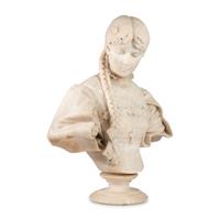 An Italian Carved Alabaster Figure of a Young Lady