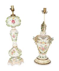Two Continental Porcelain Lamps
