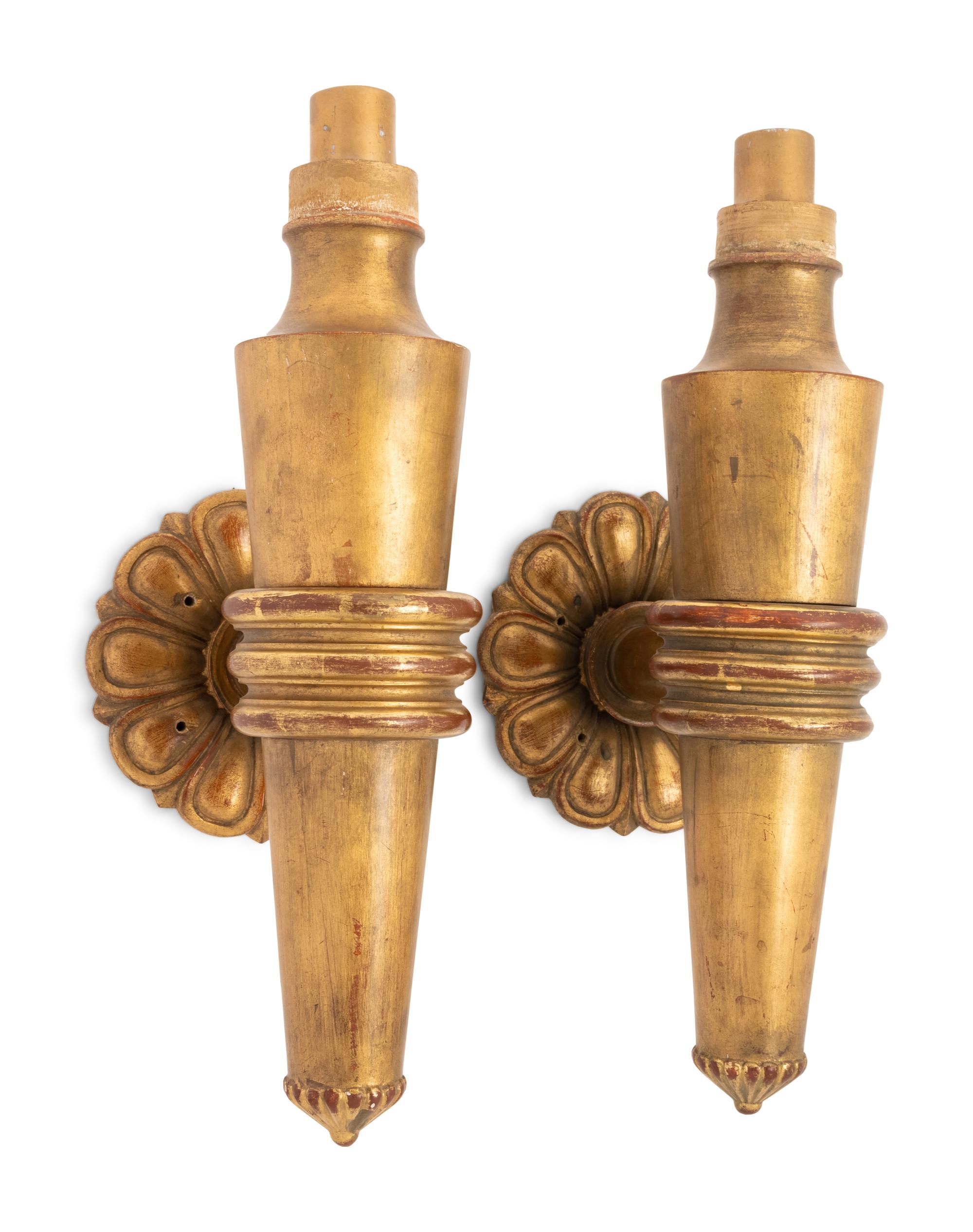 A Pair of French Giltwood Sconces