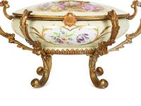 A Gilt Metal Mounted Sèvres Style Porcelain Table Casket