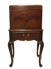 Queen Anne-style inlaid mahogany silver chest-on-stand 20th century