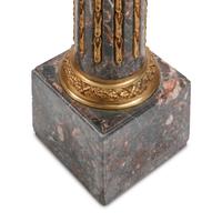 A Pair of Louis XVI Style Gilt Bronze Mounted Marble Pedestals